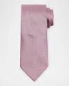 Zegna Men's Tonal Micro-geometric Silk Tie In Pink