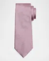 Zegna Men's Tonal Micro-grid Tie In Md Pnk Sld