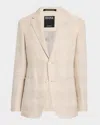 Zegna Men's Tonal Plaid Crossover Sport Coat In Lt Bge Ck