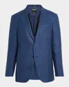 Zegna Men's Tonal Plaid Single-breasted Sport Coat In Blue