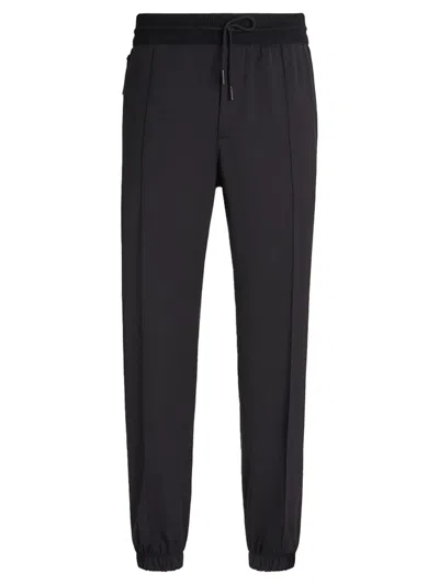 Zegna Elasticated-waistband Track Pants In Black