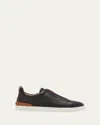Zegna Sole Contrast Sneakers Pull Tab In Black Vicuna