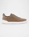 Zegna Baskets Triple Stitch Secondskin Foliage Foncé In Md Gry Sld