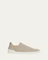 Zegna Round Toe Low Top Casual Shoes In Off White
