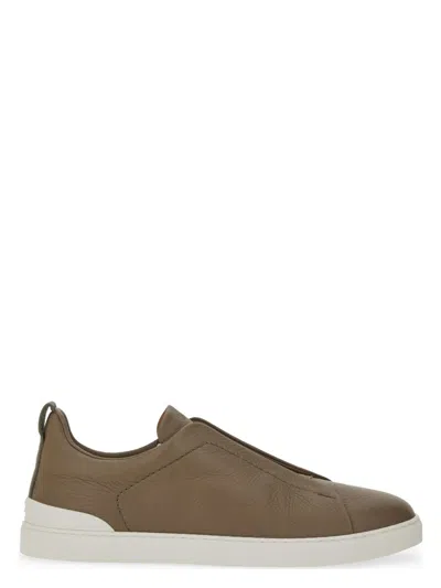 ZEGNA MEN'S TRIPLE STITCH LOW TOP SNEAKERS