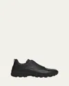 Zegna Monte Sneakers With Triple Stitching Design In Animal Print
