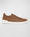 Zegna Baskets Triple Stitch Secondskin Foliage Foncé In Dark Foliage