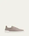 Zegna Triple Stitch Slip-on Sneaker In Gray