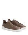 Zegna Brown Triple Stitch Secondskin Sneakers