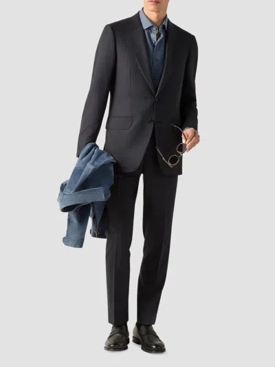 Zegna Trofeo Regular Fit Wool Suit In Black