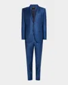 Zegna Men's Trofeo Check Suit In Md Blu Ck