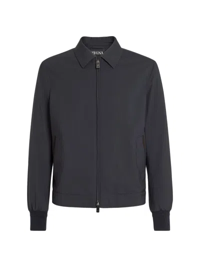 Zegna Men's Trofeo Elements Wool Blouson In Black