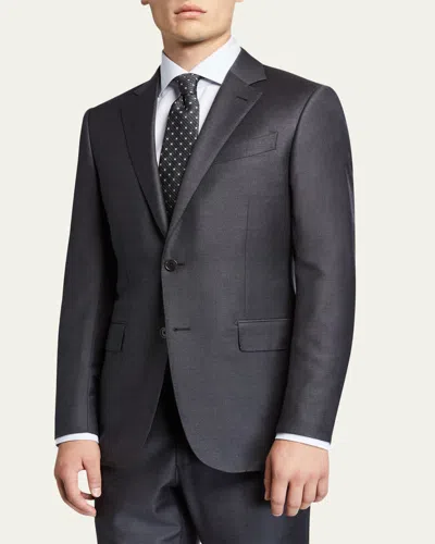 Zegna Men's Trofeo Milano Two-piece Wool Suit In Dark Grey Solid