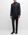 Zegna Men's Trofeo Narrow Stripe Wool Suit In Blk Strp