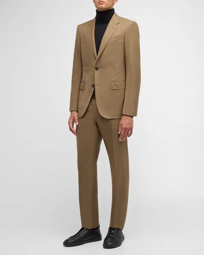 Zegna Men's Trofeo Sartorial Suit In Md Bge Sld