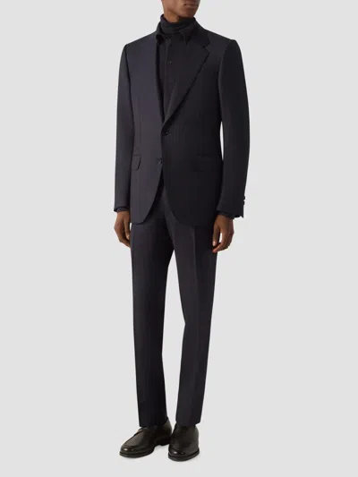 Zegna Trofeo Regular Fit Wool Suit In Black
