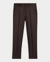 Zegna Men's Trofeo Sharkskin Trousers In Dk Brw Sld