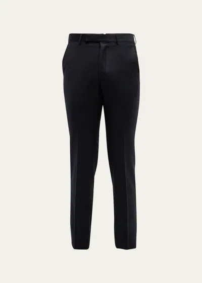 Zegna Men's Trofeo Slim-straight Trousers In Navy Solid