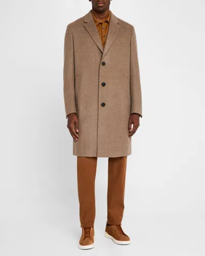 Zegna Men's Trofeo Wool-cashmere Overcoat In Md Brw Sld