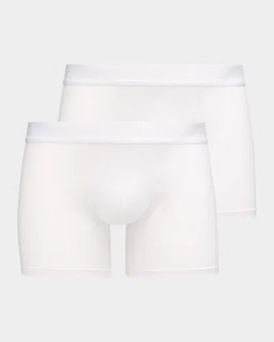 Zegna Men's Two-pack Cotton Boxer Briefs In White