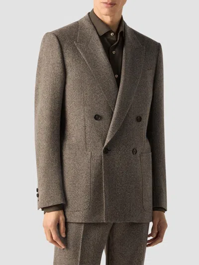 Zegna Men's Wool And Cashmere Jacket In Brown