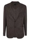 Zegna Men's Wool And Silk Blend Jacket In Brown
