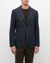 Zegna Men's Fairway Trofeo Plaid Sport Coat In Blue Navy Check