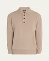 Zegna Men's Wool-cashmere Polo Sweater In Lt Bge Sld