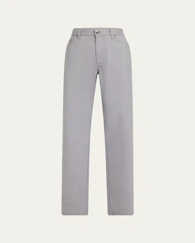 Zegna Men's Wool Five-pocket Pants In Md Gry Sld