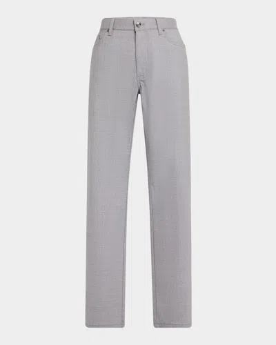 ZEGNA MEN'S WOOL FIVE-POCKET PANTS