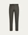 Zegna Men's Wool Flannel Flat-front Trousers In Brown