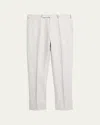 Zegna Men's Wool Linen Flat-front Trousers