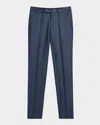 Zegna Men's Wool Sharkskin Modern Fit Trousers In Blue