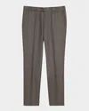 Zegna Men's Wool Sharkskin Modern Fit Trousers In Brown