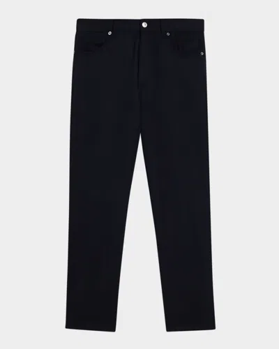 Zegna Men's Wool Straight Fit Five-pocket Pants In Blue