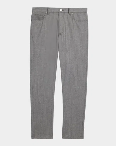 Zegna Men's Wool Straight Leg Five-pocket Pants In Gray
