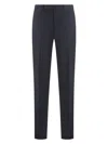 Zegna Men's Wool Tailored Trousers In Blue