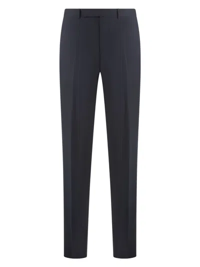 ZEGNA MEN'S WOOL TAILORED TROUSERS