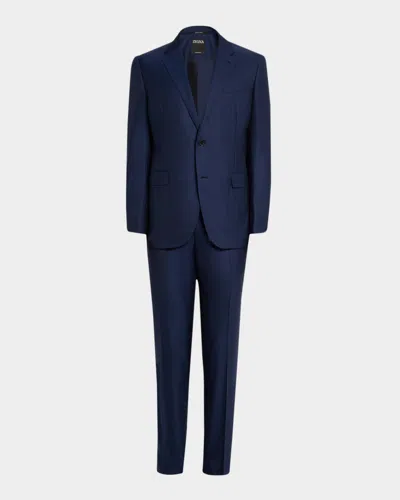 ZEGNA MEN'S WOOL TEXTURED TWO-PIECE SUIT