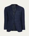 Zegna Men's Wool Tonal Plaid Single-breasted Sport Coat In Blue