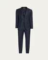Zegna Men's Wool Tonal Plaid Two-piece Suit In Blue