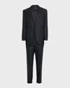 Zegna Men's Wool Woven Plaid Two-piece Suit In Black