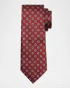 Zegna Men's Woven Medallion Silk Tie In Md Red Fan