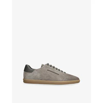 Zegna Mens Grey 232 Suede Trainers Eur 41 / 7 Uk In Gray