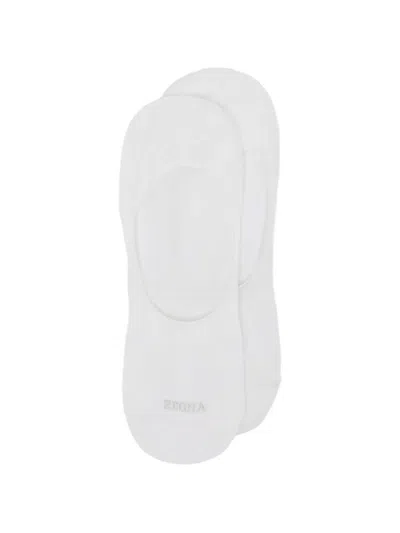 Zegna Mercerised Stretch Socks In White