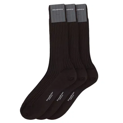 Zegna Merino Wool Blend Socks In Brown