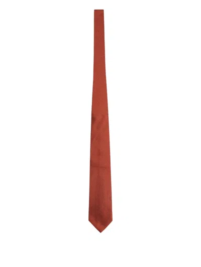 Zegna Micro-pattern Silk Tie In Red