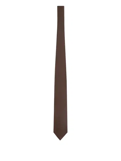 Zegna Micro-pattern Tie In Brown