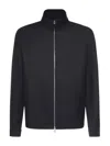 Zegna Microfiber Zip-up Jacket In Blue