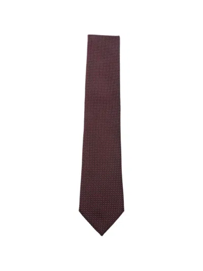 Zegna Micro-patterned Tie In Brown